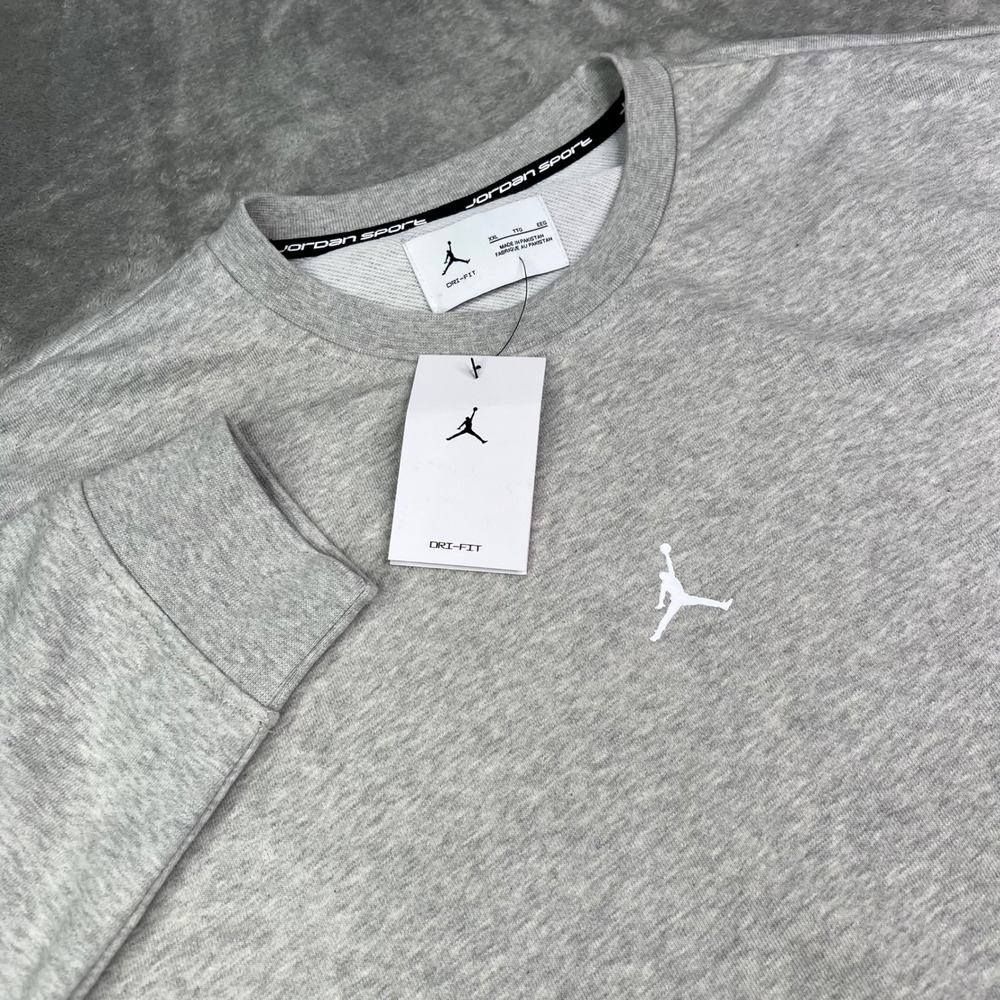 Jordan Sport Dri-FIT Crew Sweatshirt Mens 2XL Grey Heather Long Sleeve Pullover